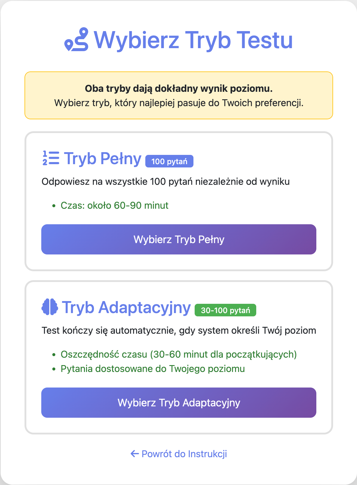 Darmowy test poziomujący z angielskiego online - English Please Elbląg
